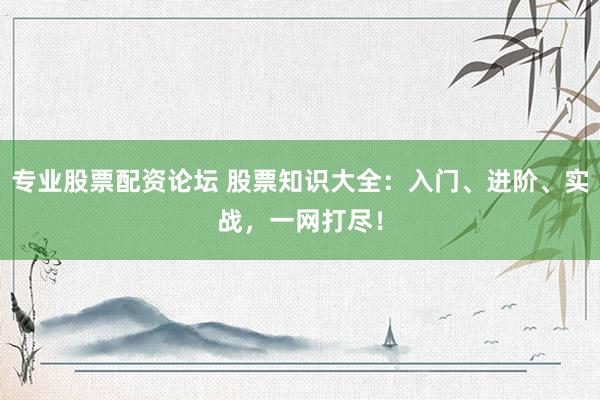 专业股票配资论坛 股票知识大全：入门、进阶、实战，一网打尽！