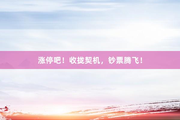 涨停吧！收拢契机，钞票腾飞！