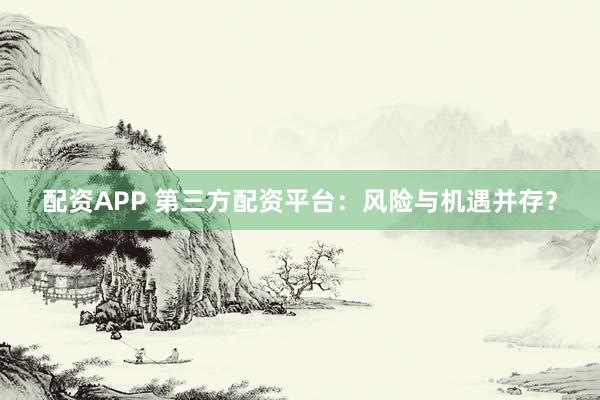 配资APP 第三方配资平台：风险与机遇并存？