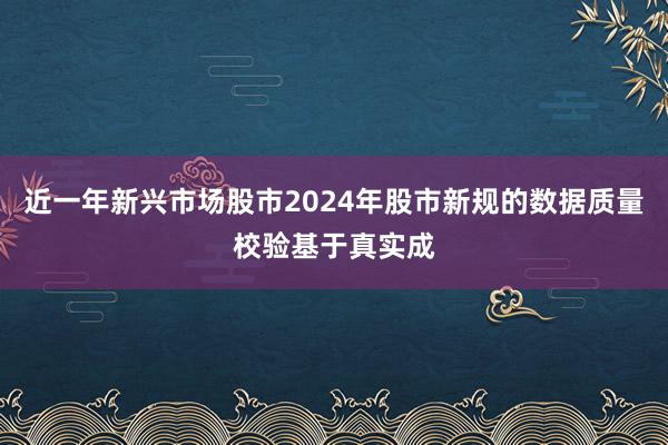 近一年新兴市场股市2024年股市新规的数据质量校验基于真实成