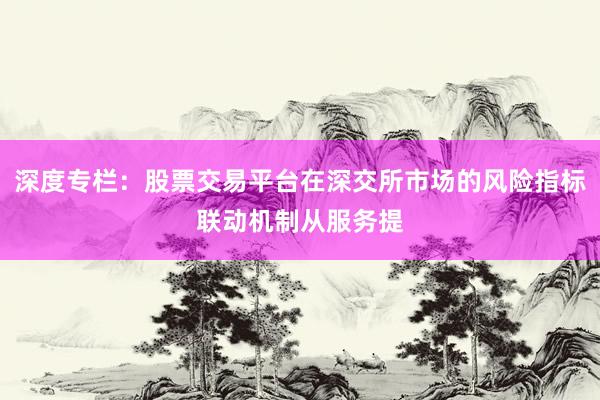 深度专栏：股票交易平台在深交所市场的风险指标联动机制从服务提