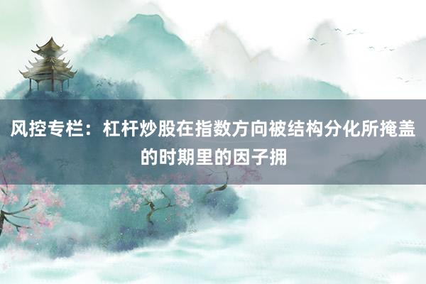 风控专栏：杠杆炒股在指数方向被结构分化所掩盖的时期里的因子拥