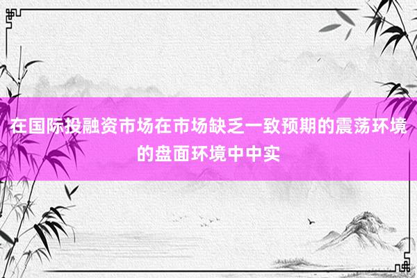 在国际投融资市场在市场缺乏一致预期的震荡环境的盘面环境中中实