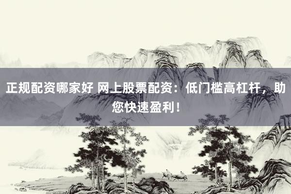 正规配资哪家好 网上股票配资：低门槛高杠杆，助您快速盈利！